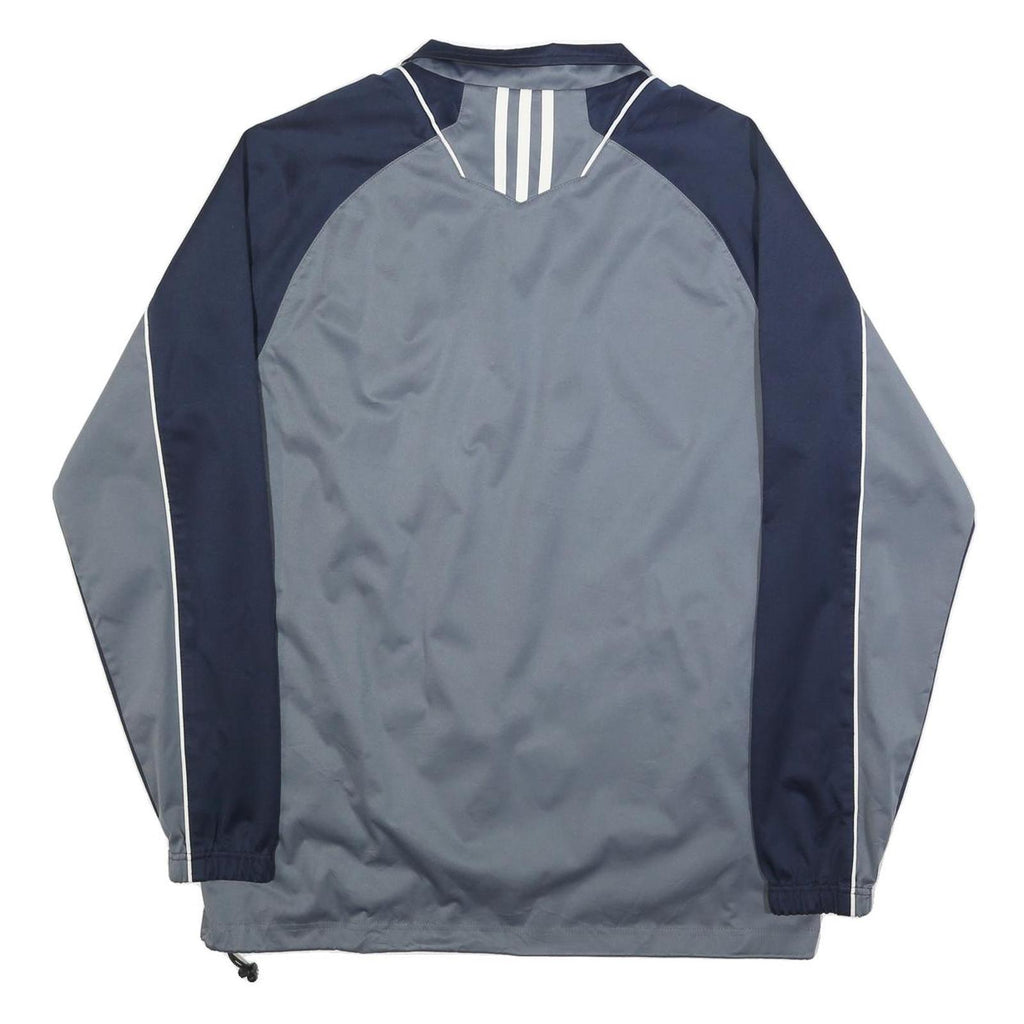 ADIDAS Mens Grey & Navy Basketball Jacket M Polyester Zip Classic Sport
