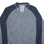 ADIDAS Mens Grey & Navy Basketball Jacket M Polyester Zip Classic Sport
