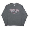 CHAMPION Mens Grey Virginia Tech Hokies Long Sleeve Crew Neck T-Shirt XL Cotton