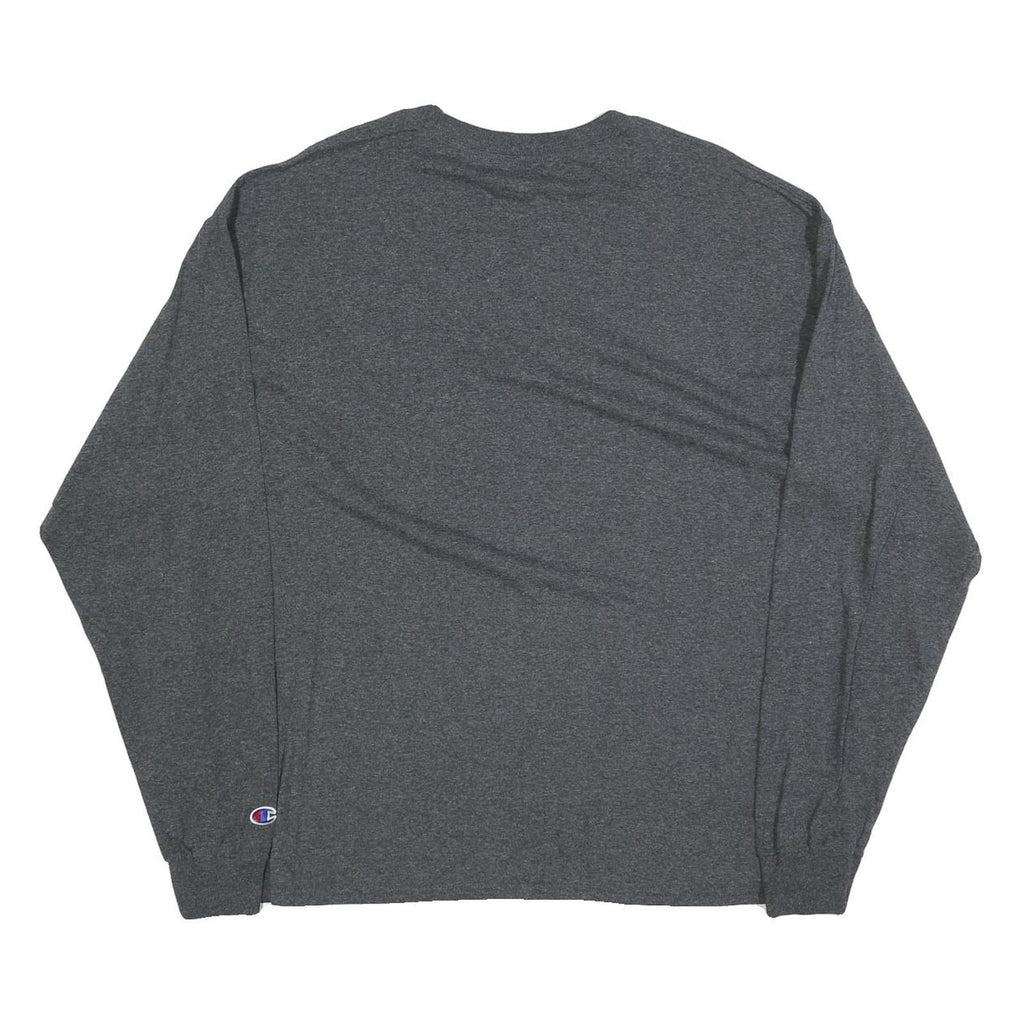 CHAMPION Mens Grey Virginia Tech Hokies Long Sleeve Crew Neck T-Shirt XL Cotton