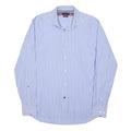 TOMMY HILFIGER Mens Blue & White Stripe Shirt M Classic Fit Elegant