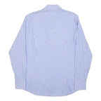 TOMMY HILFIGER Mens Blue & White Stripe Shirt M Classic Fit Elegant
