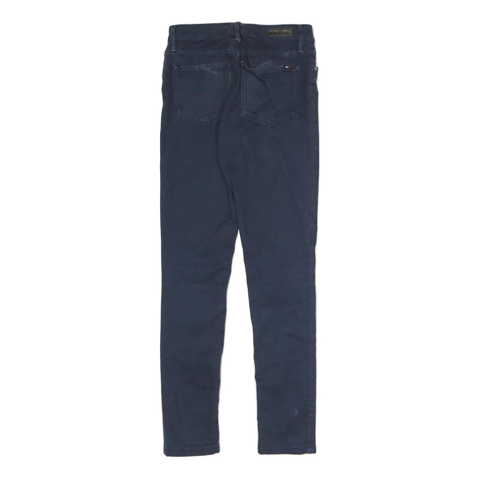 TOMMY HILFIGER Womens Cotton Blend Navy Slim Skinny Trousers W24 L27 Stylish