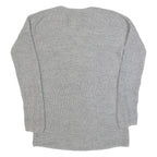 SUPERDRY Womens Jumper Grey V-Neck Tight Knit XS