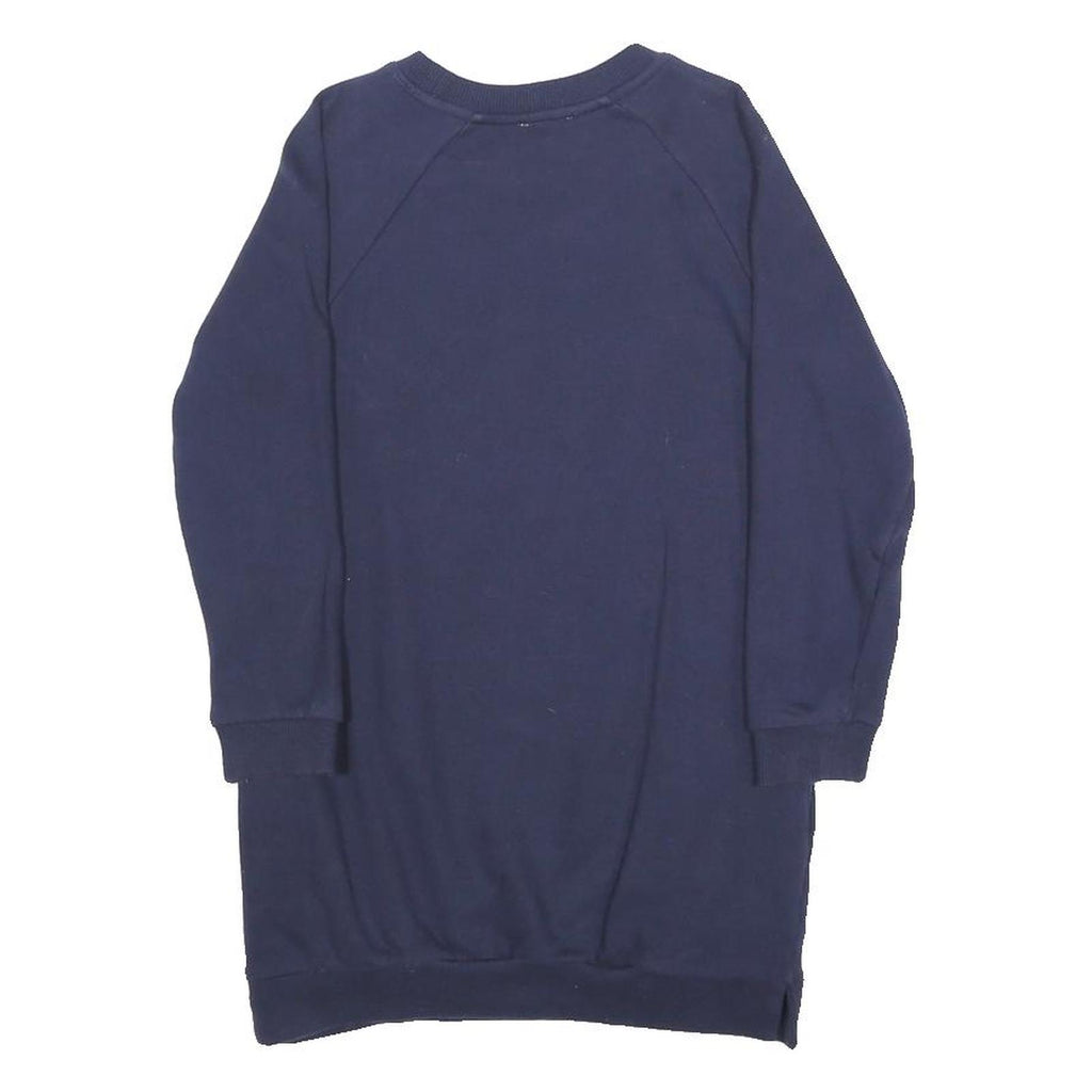 KENZO Girls Navy Blue Patterned Crew Neck Basic Knit Jumper 8Y Cotton Blend