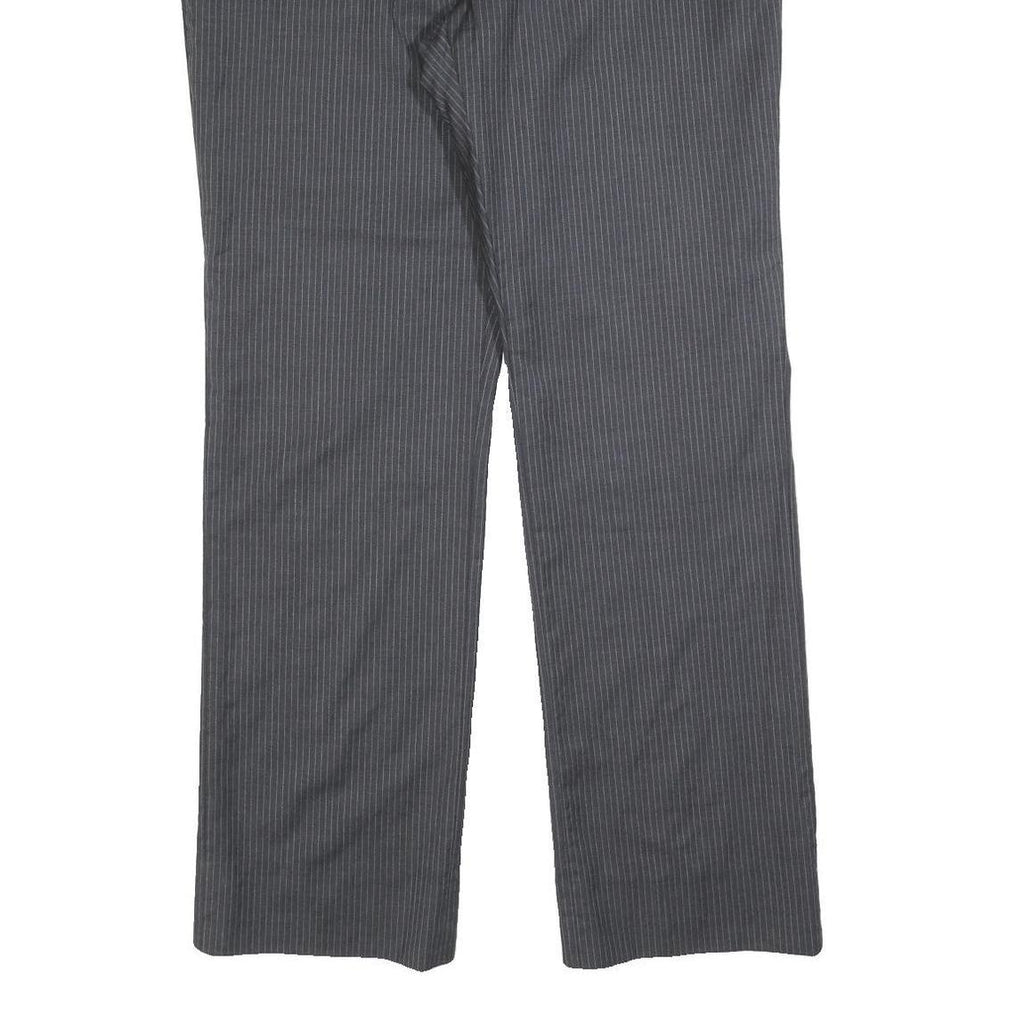 TOMMY HILFIGER Mens Grey Wool Regular Straight Trousers W38 L34 Pinstripe