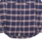 JACHS Mens Blue White & Red Check Shirt Long Sleeve Cotton Blend L Casual
