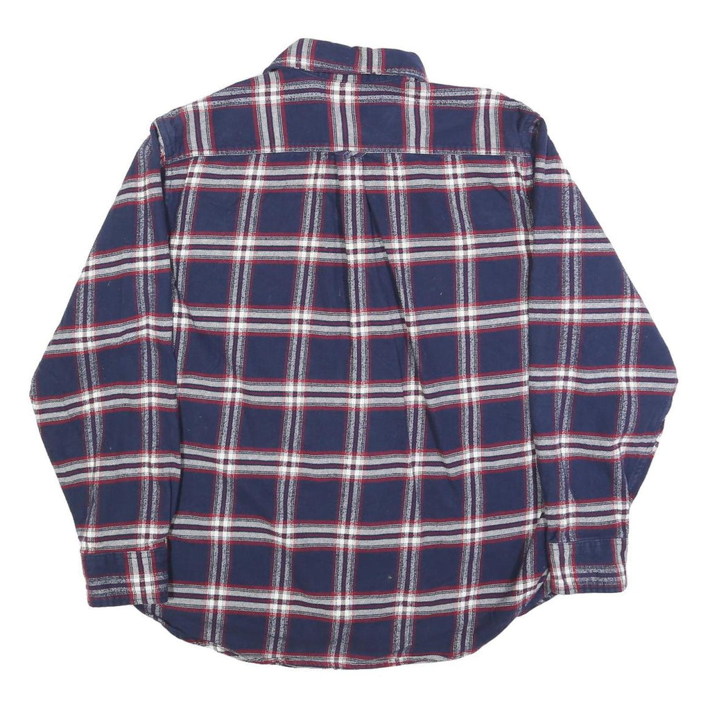 JACHS Mens Blue White & Red Check Shirt Long Sleeve Cotton Blend L Casual