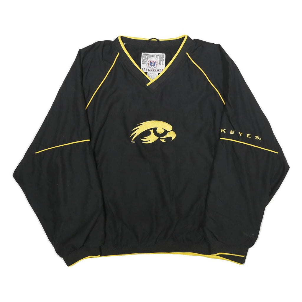 GENUINE STUFF COLLEGIATE Mens Black & Yellow V-Neck XL College Hawk Sweatshirt