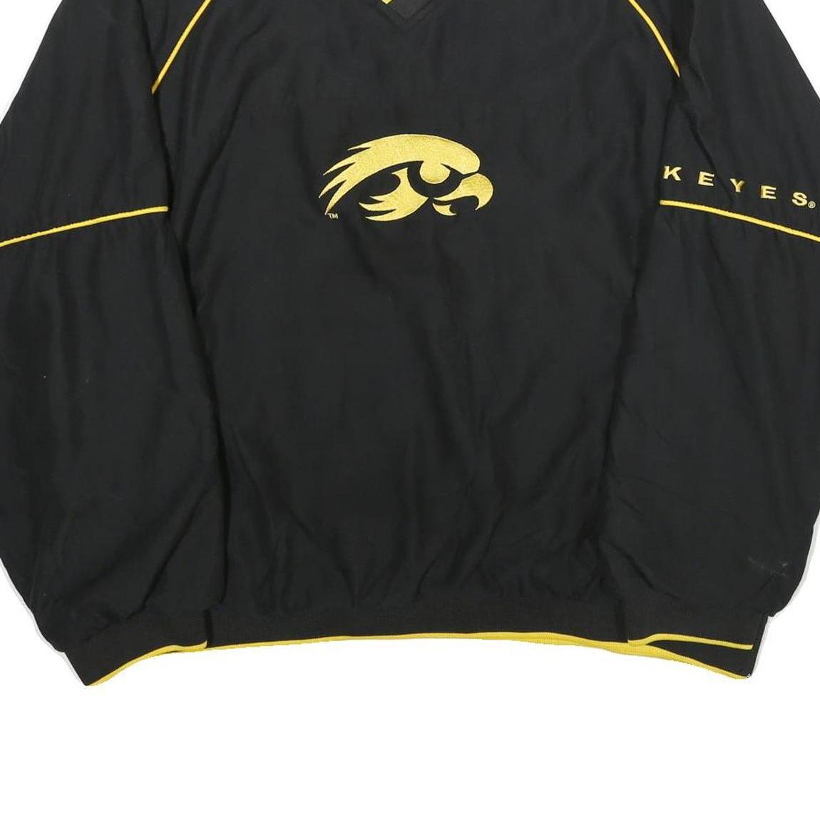 GENUINE STUFF COLLEGIATE Mens Black & Yellow V-Neck XL College Hawk Sweatshirt
