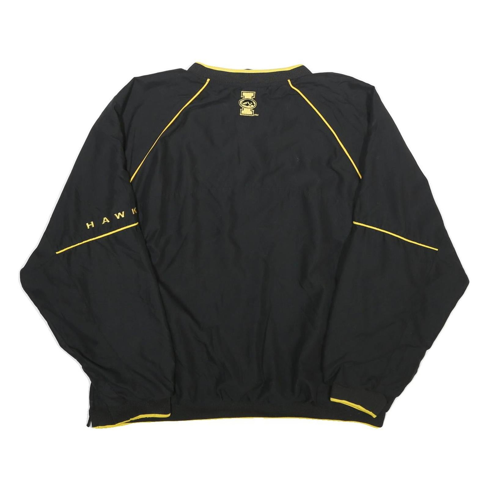 GENUINE STUFF COLLEGIATE Mens Black & Yellow V-Neck XL College Hawk Sweatshirt