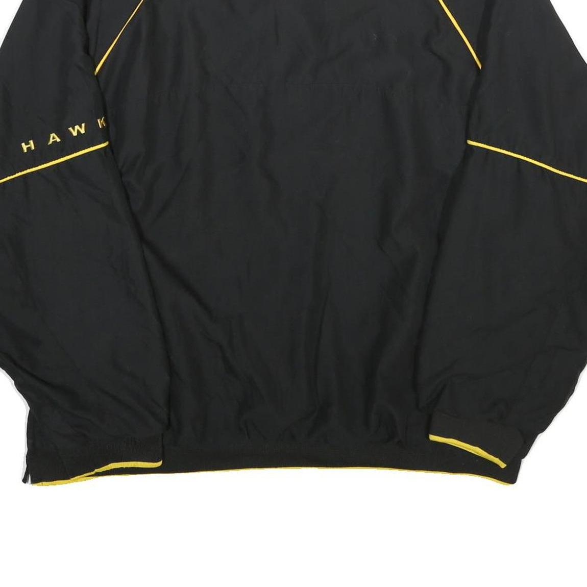 GENUINE STUFF COLLEGIATE Mens Black & Yellow V-Neck XL College Hawk Sweatshirt