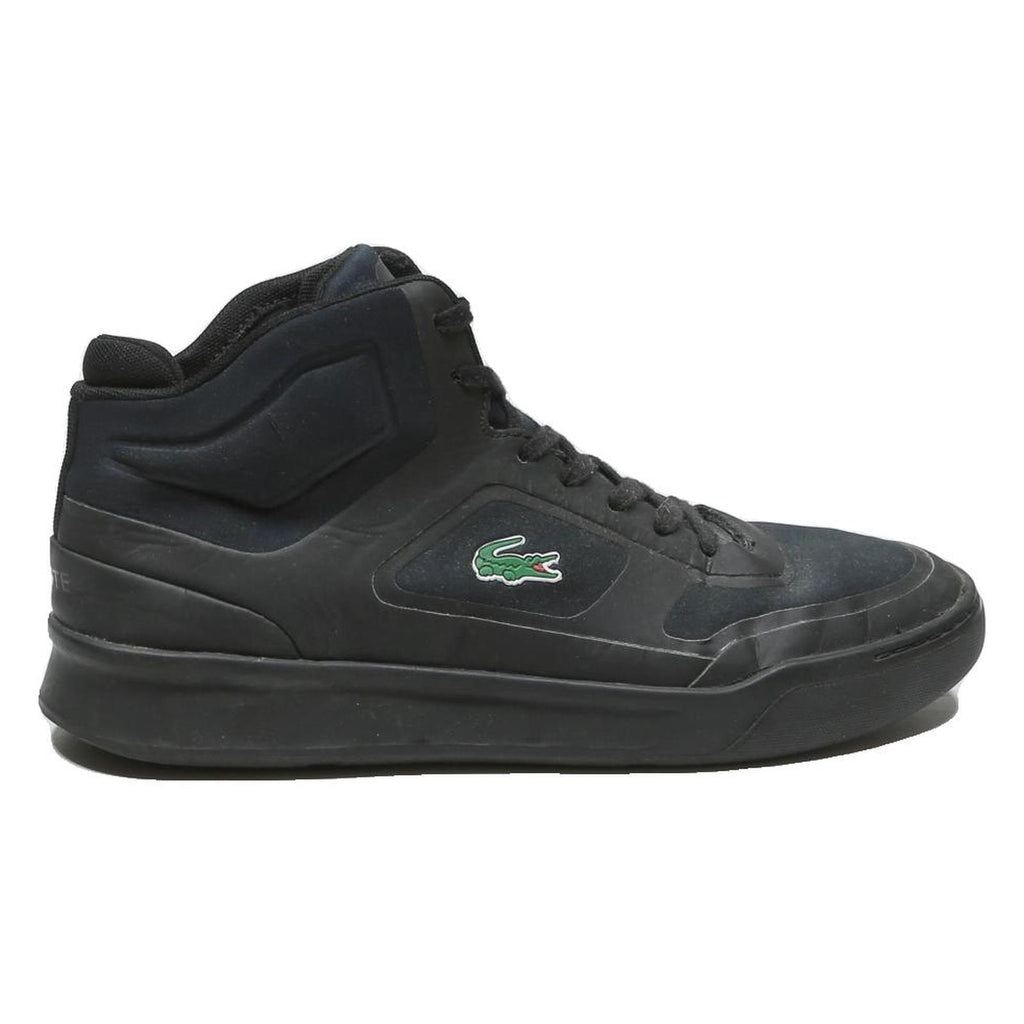 LACOSTE Mens Black Leather High Top Trainers UK 7 Casual Sport Footwear