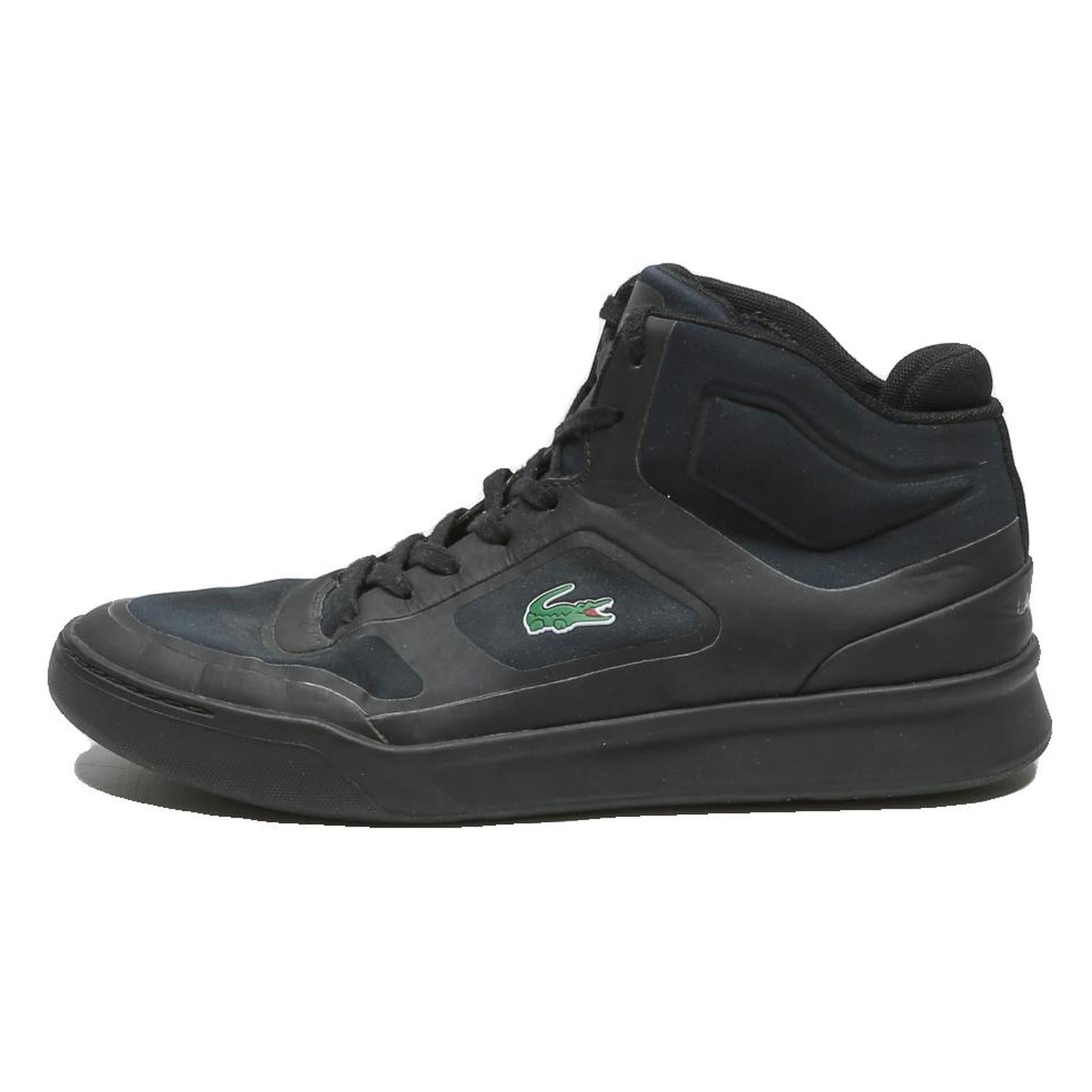 LACOSTE Mens Black Leather High Top Trainers UK 7 Casual Sport Footwear