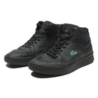 LACOSTE Mens Black Leather High Top Trainers UK 7 Casual Sport Footwear