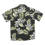 ALOHA REPUBLIC Mens Black Green Floral Hawaiian Shirt S Summer Cotton Blend