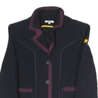 DKNY Womens Navy & Burgundy Jacket UK 10 Polyester Blend Button Closure Classic