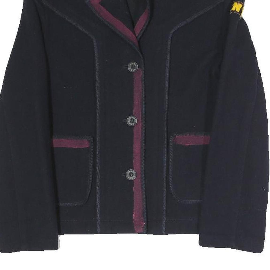 DKNY Womens Navy & Burgundy Jacket UK 10 Polyester Blend Button Closure Classic