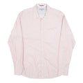 TED BAKER Mens Pink & White Stripe Shirt L Cotton Blend Long Sleeve Formal