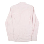 TED BAKER Mens Pink & White Stripe Shirt L Cotton Blend Long Sleeve Formal