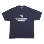 CHAMPION Mens Navy Blue Blue Hawk Softball Classic T-Shirt 2XL Crew Neck Short