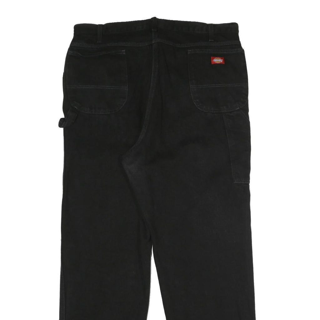 DICKIES Mens Relaxed Black Cotton Denim Jeans W40 L32 Workwear Casual Zip