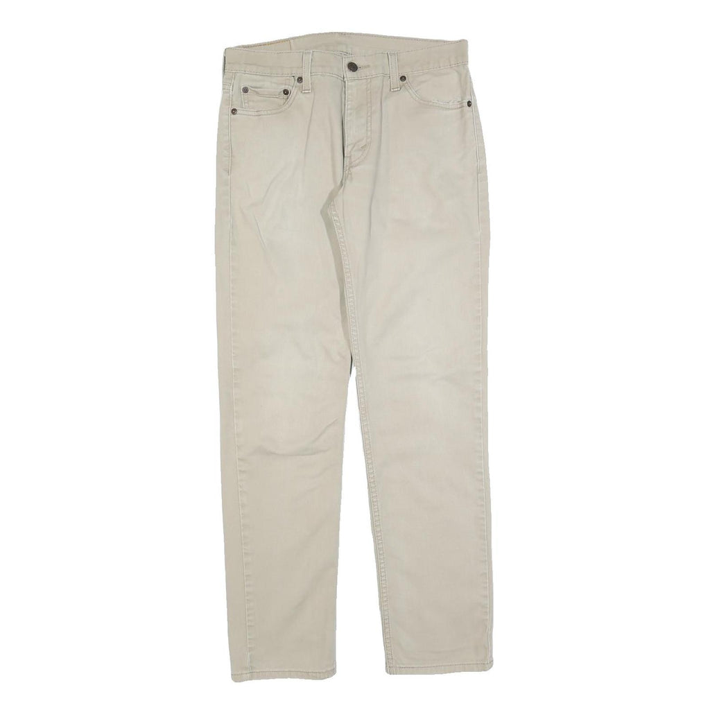 LEVI'S Mens Slim Beige Cotton Blend Trousers W30 L32 Zip Casual Pants