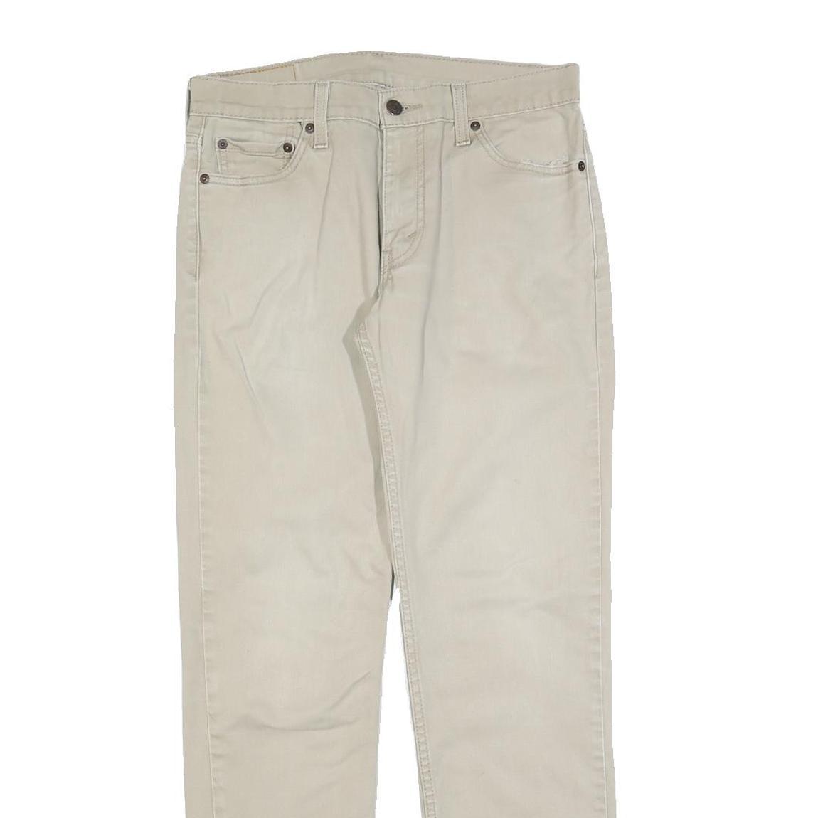 LEVI'S Mens Slim Beige Cotton Blend Trousers W30 L32 Zip Casual Pants