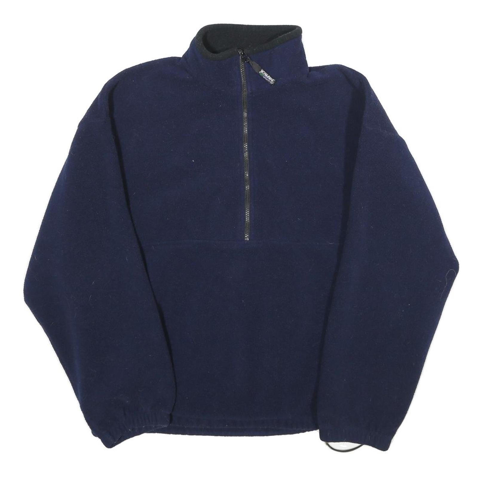 CAMPMOR Mens Navy Blue Plain Pullover Jumper Crew Neck Size L Polyester Warm