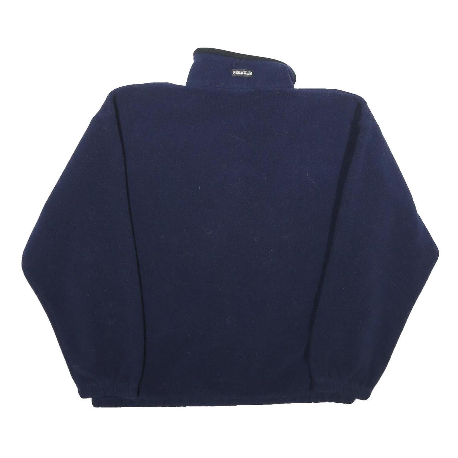 CAMPMOR Mens Navy Blue Plain Pullover Jumper Crew Neck Size L Polyester Warm