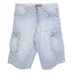 BIAGGINI Mens Light Blue Cargo Denim Shorts M W32 Casual Summer Wear