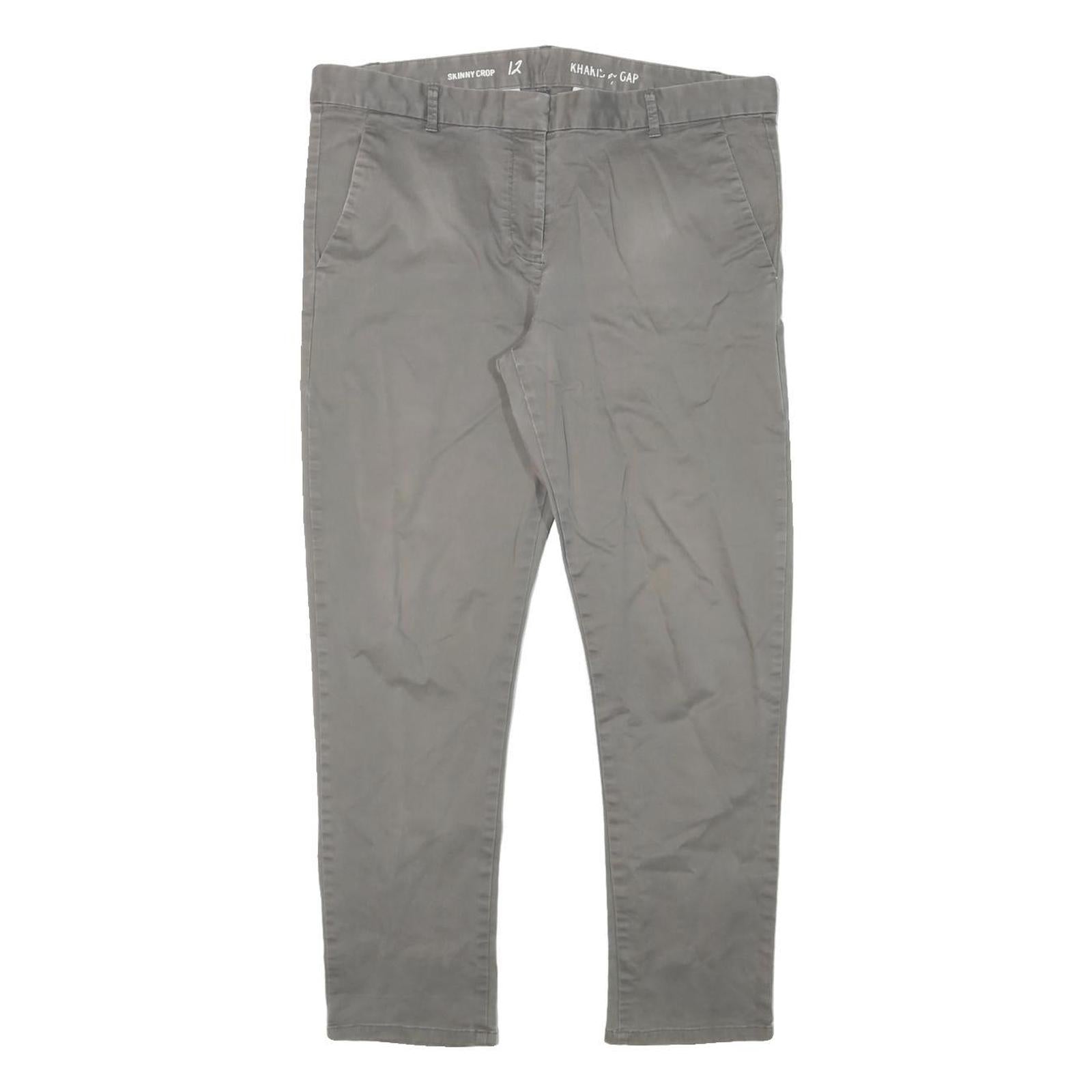 GAP Womens Cotton Blend Beige Slim Straight Trousers W34 L27 Casual Everyday