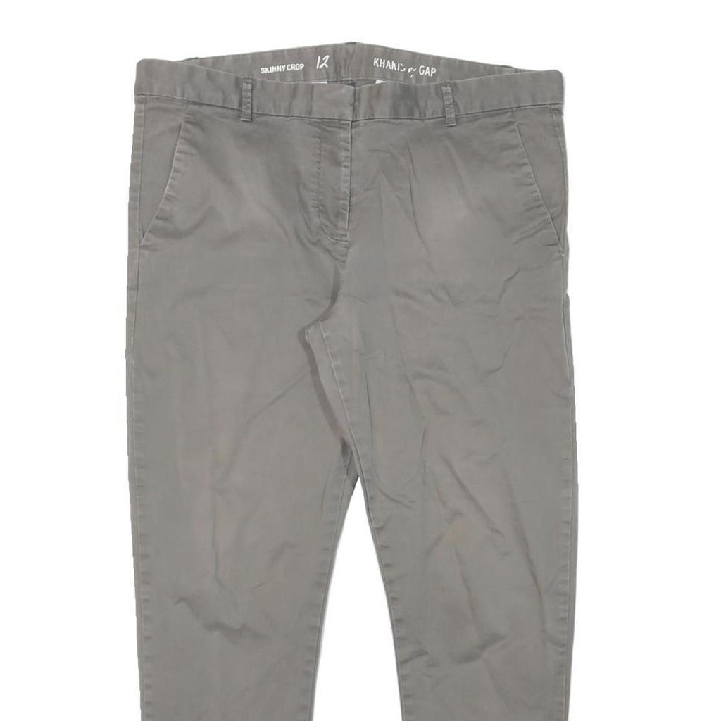 GAP Womens Cotton Blend Beige Slim Straight Trousers W34 L27 Casual Everyday