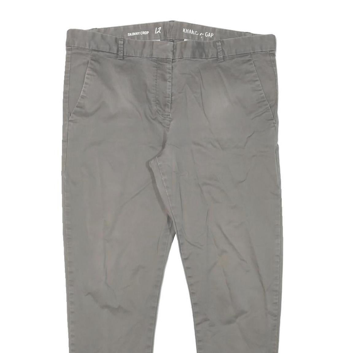 GAP Womens Cotton Blend Beige Slim Straight Trousers W34 L27 Casual Everyday