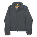 SUPERDRY Mens Black Jacket L Polyester Zip Plain Casual Outerwear