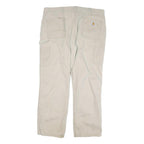 CARHARTT Mens Cotton Blend Beige Relaxed Straight Trousers W40 L30 Workwear