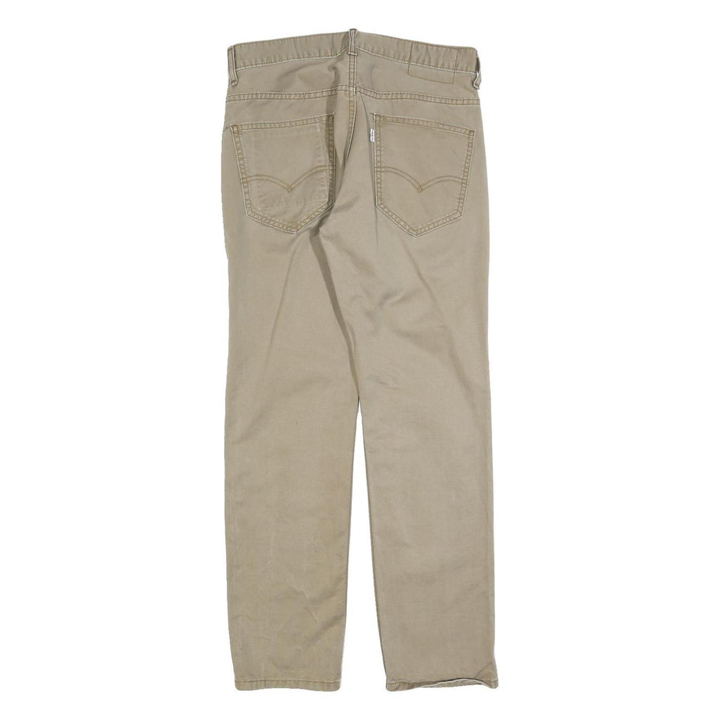 LEVI'S Mens Cotton Blend Beige Slim Straight Trousers W31 L30 Casual Classic Zip