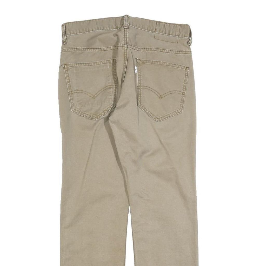 LEVI'S Mens Cotton Blend Beige Slim Straight Trousers W31 L30 Casual Classic Zip