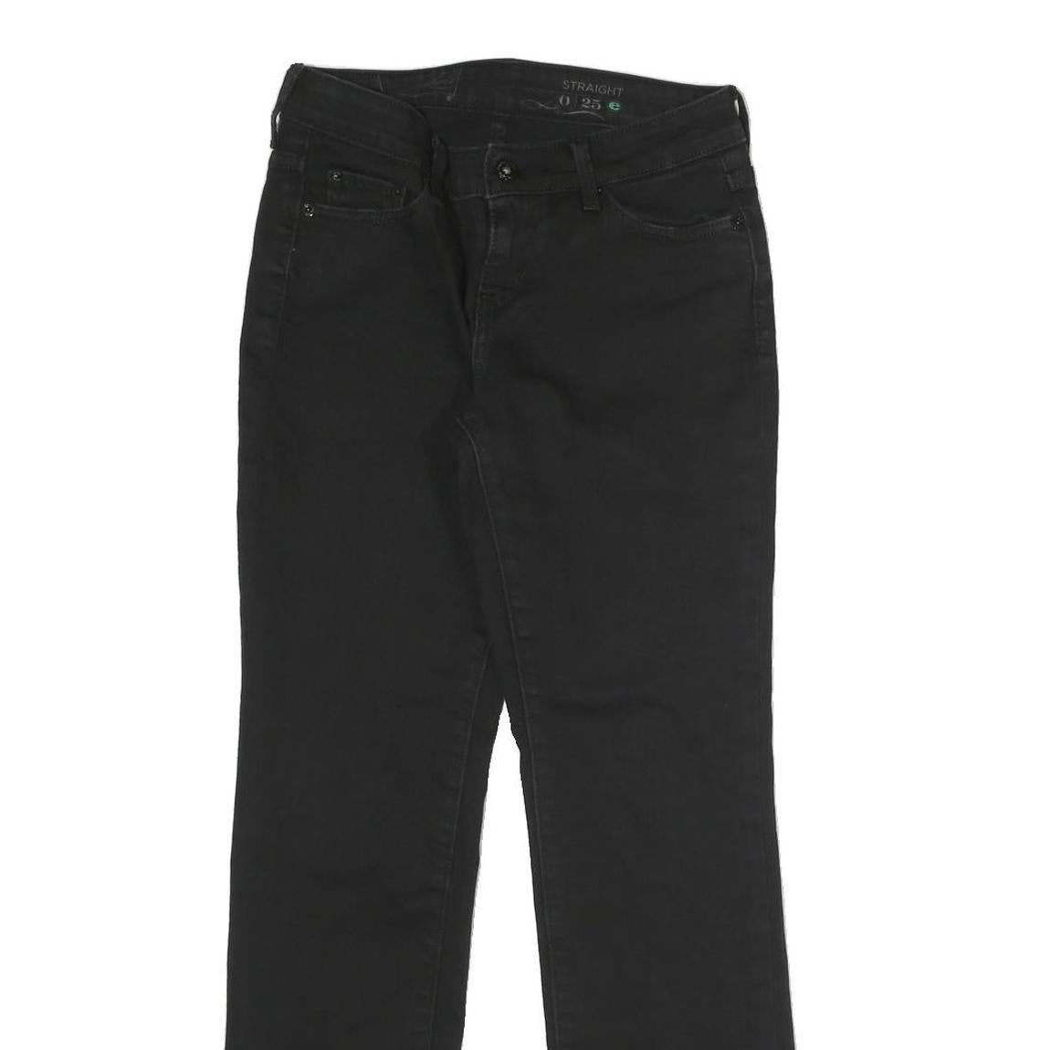LEVI'S Womens Black Slim Straight Denim Dark Jeans W26 L27 Stylish Cotton Blend