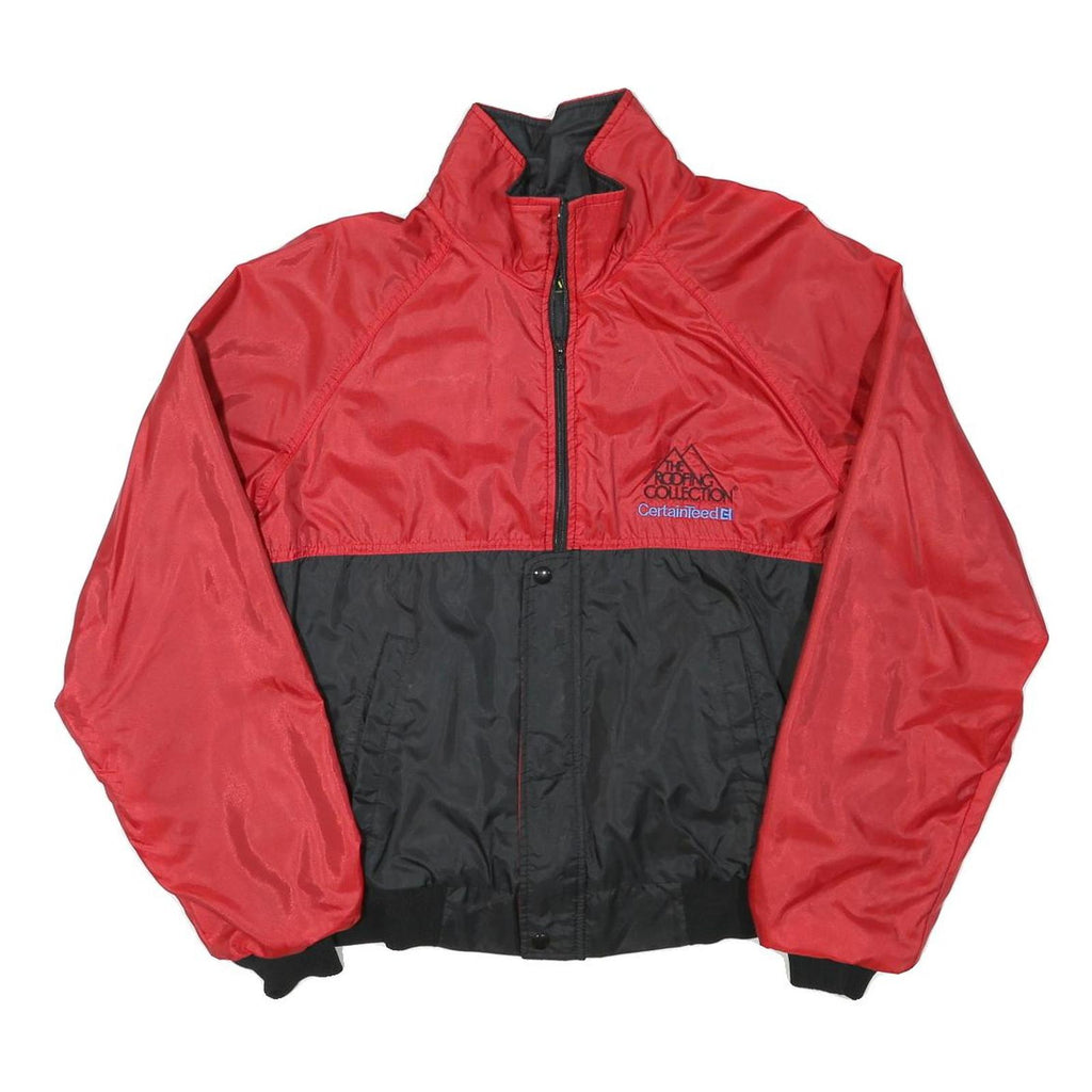 K PRODUCTS Womens Red & Black Zip Jacket L Polyester Blend Colourblock The