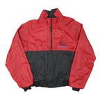 K PRODUCTS Womens Red & Black Zip Jacket L Polyester Blend Colourblock The