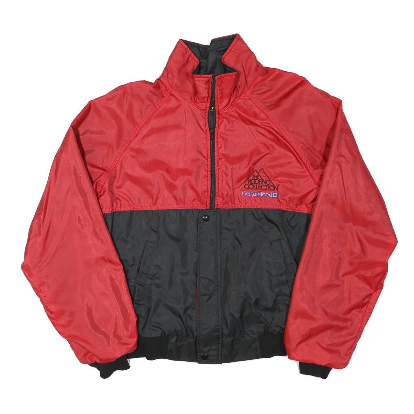 K PRODUCTS Womens Red & Black Zip Jacket L Polyester Blend Colourblock The