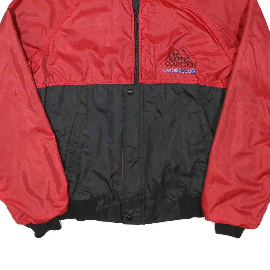 K PRODUCTS Womens Red & Black Zip Jacket L Polyester Blend Colourblock The