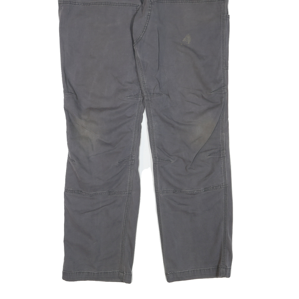 CARHARTT Mens Regular Grey Cotton Blend Workwear Trousers W38 L34 Zip Pocket