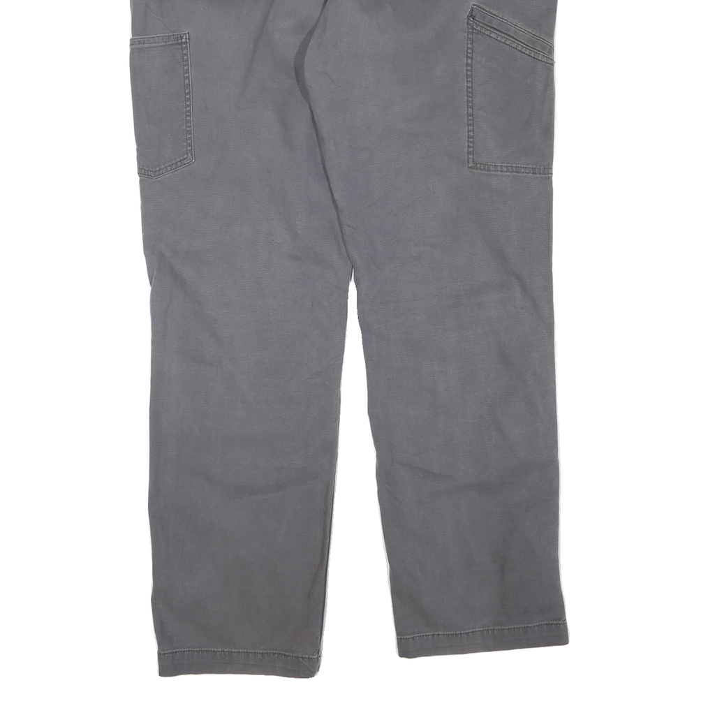 CARHARTT Mens Regular Grey Cotton Blend Workwear Trousers W38 L34 Zip Pocket