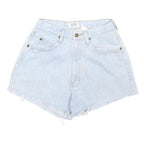 SOSTANZA Womens Shorts Blue Denim Casual S W26 Frayed Hem Classic Fit