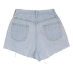 SOSTANZA Womens Shorts Blue Denim Casual S W26 Frayed Hem Classic Fit