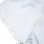 SOSTANZA Womens Shorts Blue Denim Casual S W26 Frayed Hem Classic Fit