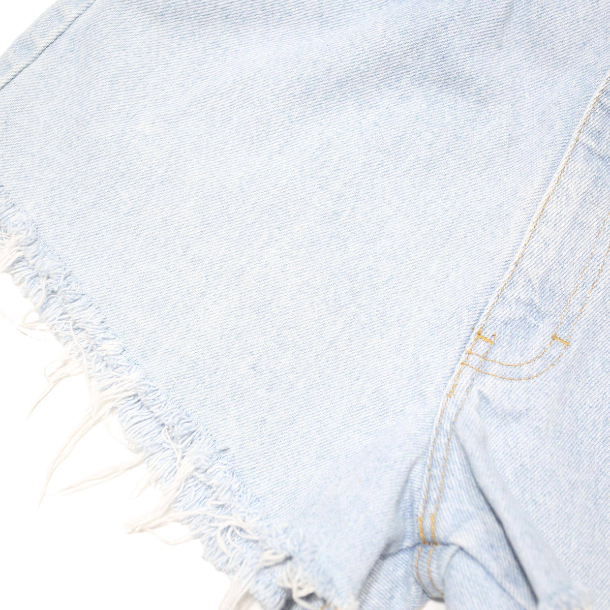 SOSTANZA Womens Shorts Blue Denim Casual S W26 Frayed Hem Classic Fit