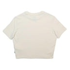 DICKIES Womens Cream Crop T-Shirt L Short Sleeve Crew Neck Logo Graphic
